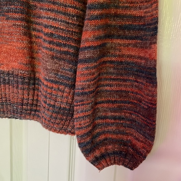 Rust Red/orange and dark blue Moon River sweater Sz L Euc! - Picture 3 of 3